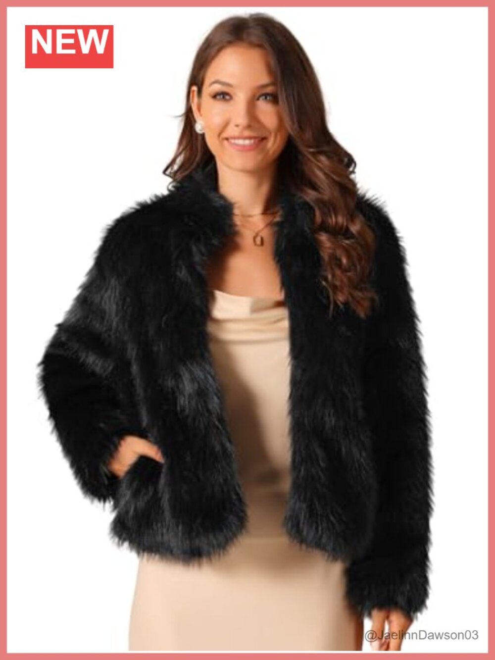 Faux Fur Coat Cropped Jacket Open Front Winter Outwear